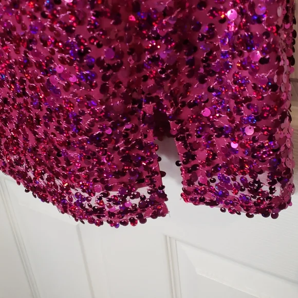 Wild Fable Pink sequined spaghetti strap mini slip dress - Picture 4 of 9